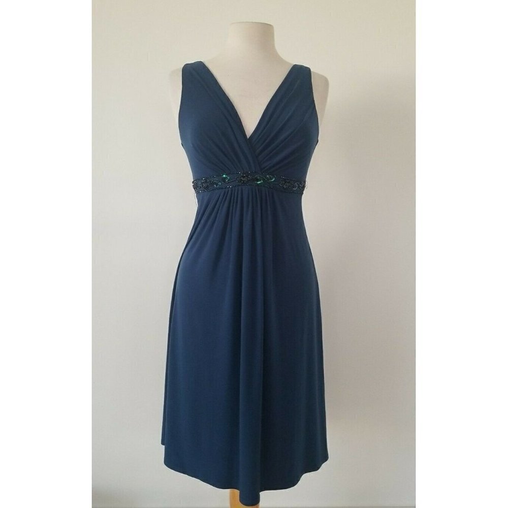 B. Darlin Dark Turquoise Dress With Sequin Belt Size 7/8